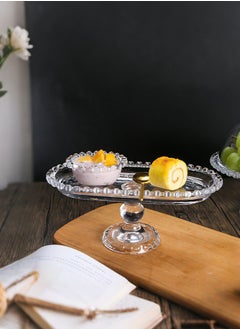 XiuWoo 1 Piece Clear Glass Snacks Serving Tray Fruits Candy  Cakes Storage Plate Decorative  - Image 1