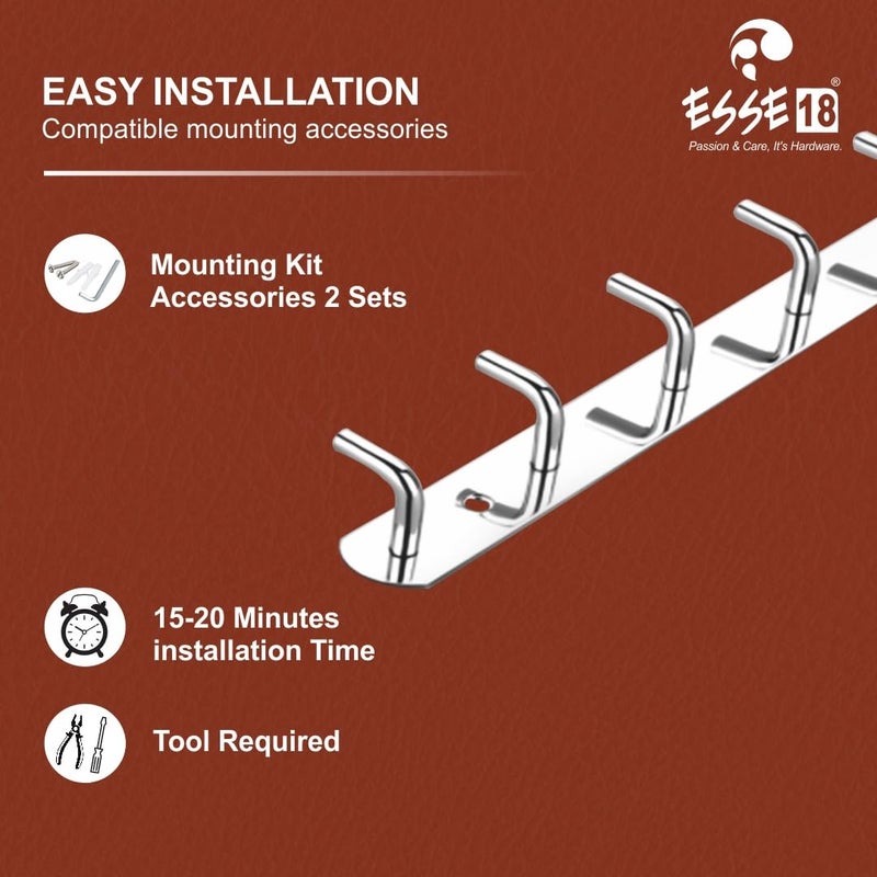 ESSE18 ESSE18 Wall Hook for Hanger Clothes Stainless Steel Hooks Khunti Hook for Bathroom Clothes Hanger on The Door Cloth Hangers Hook Bath Towel Hook Door Hooks 8 Legs Pin Round Hook  - Image 5