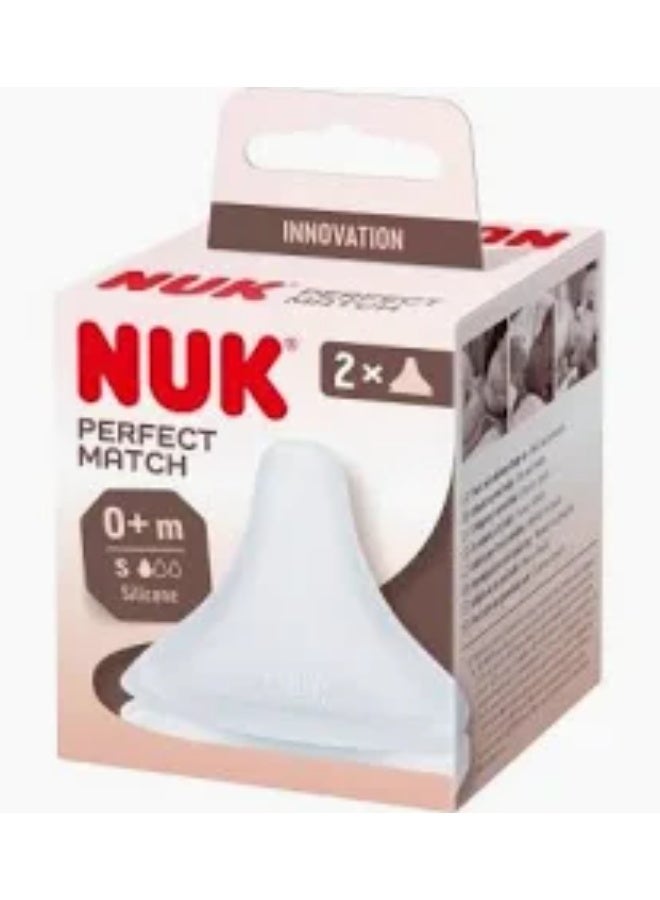 Nuk baby perfect match silicon nipple teat 0+month small 2 pc
