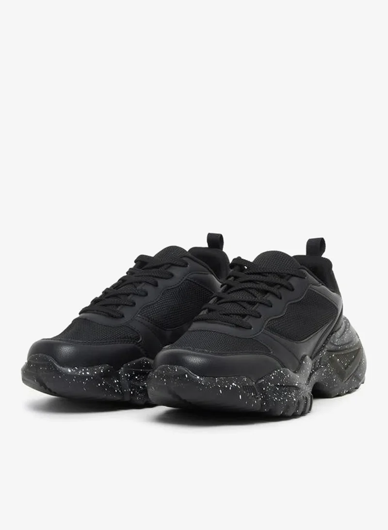 Styli Active Chunky Sole Lace Up Sneakers with Pull Tab