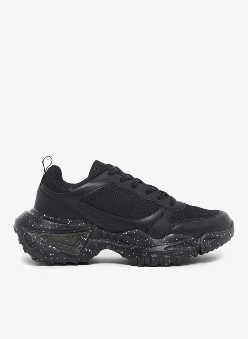 Styli Chunky Sole Lace Up Sneakers with Pull Tab