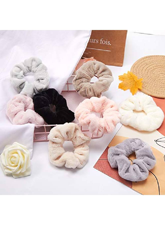 Syhood 8 Pieces Towel Microfiber Scrunchies Hair Drying Scrunchies Soft Microfiber Thick Fuzzy Scrunchy Ponytail Holder Hair Ties For Wet And Dry Hair - Image 4
