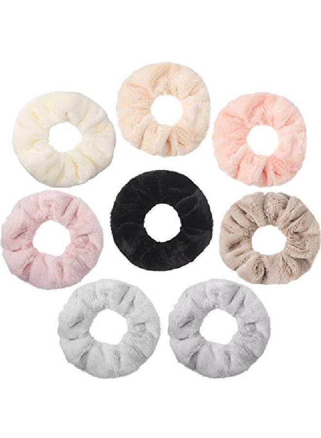 Syhood 8 Pieces Towel Microfiber Scrunchies Hair Drying Scrunchies Soft Microfiber Thick Fuzzy Scrunchy Ponytail Holder Hair Ties For Wet And Dry Hair - Image 2