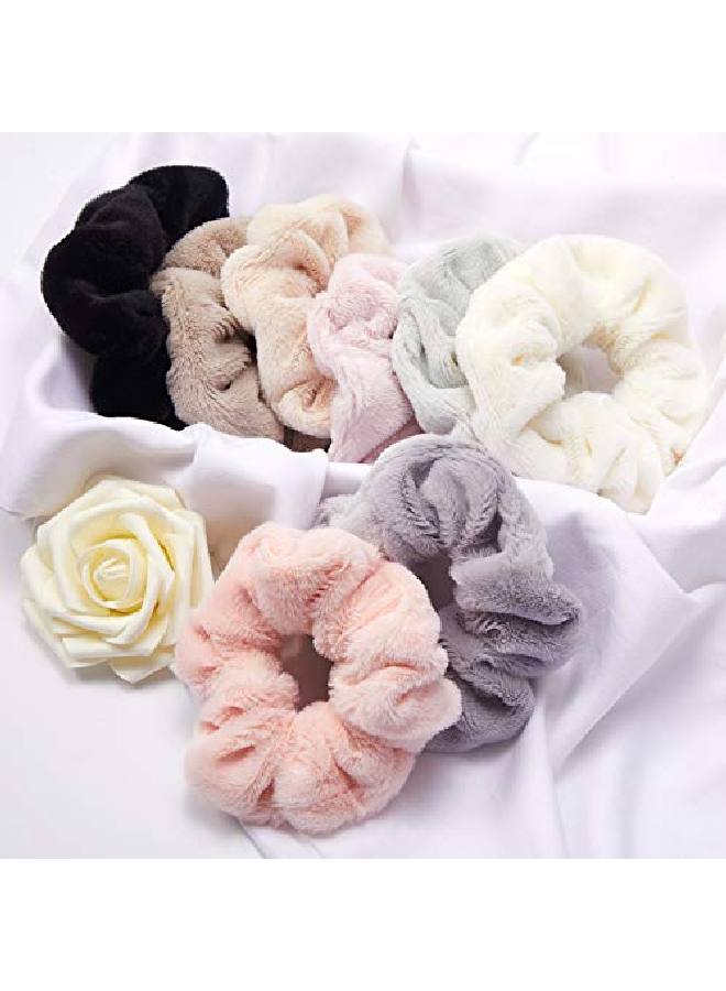 Syhood 8 Pieces Towel Microfiber Scrunchies Hair Drying Scrunchies Soft Microfiber Thick Fuzzy Scrunchy Ponytail Holder Hair Ties For Wet And Dry Hair - Image 5