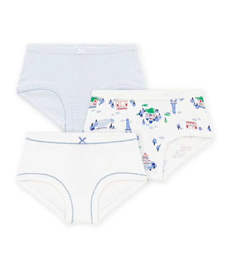 بيتي باتو Pack Of Children's High-Waisted Paris-Print Cotton Pants