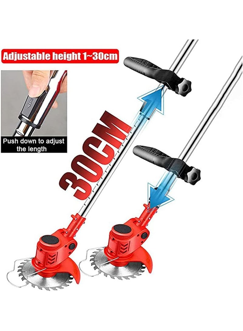 Generic Electric Grass Wacker Eater Battery Powered 21V Cordless Grass Trimmer Grass Wacker Stringless Brush Cutter, Lightweight grass Trimmer/Lawn Edger/Mini-Mower grasser Tool with 3 Types Blades  - Image 3