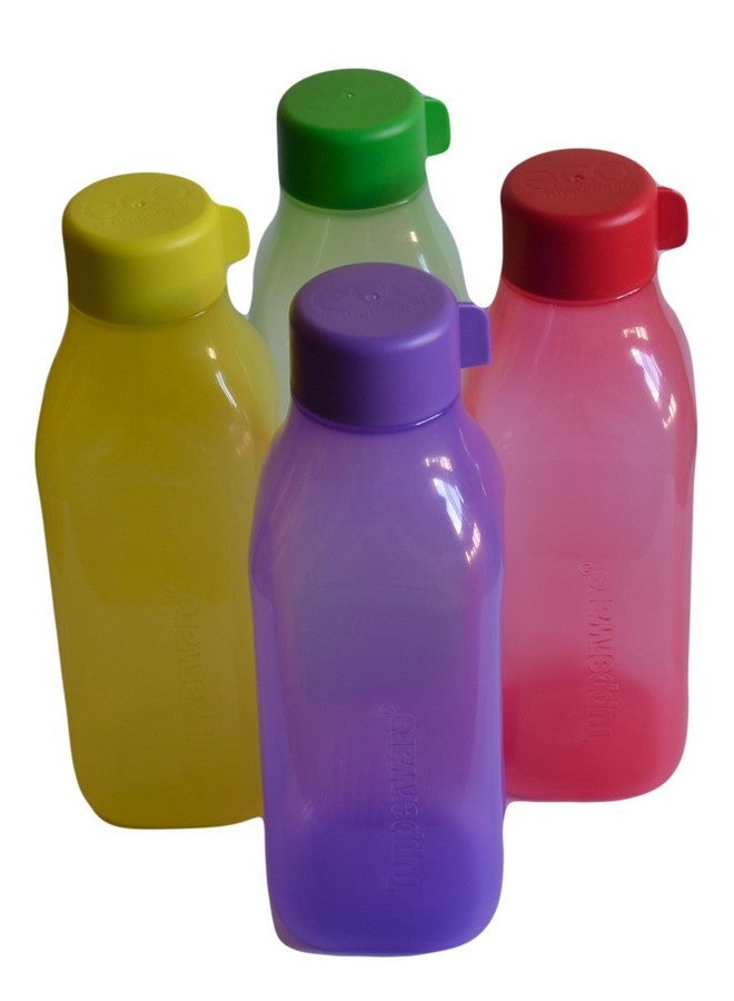 توبروير مجموعة زجاجات مياه بلاستيكية مربعة من توبروير، سعة 1 لتر، 4 قطع، متنوعة - Image 2