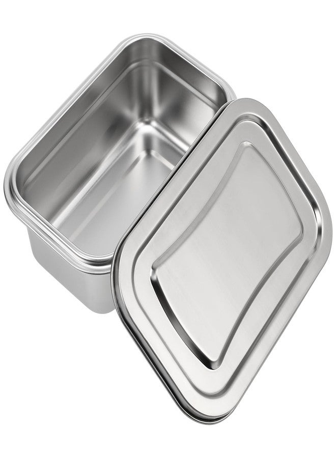 Hemoton Reusable Ice Cream Storage Containers with Lids Stainless Steel Food Keeper Freezer Box Insulated Ice Cream Tub for Refrigerator Home Made Ice Cream - Image 1