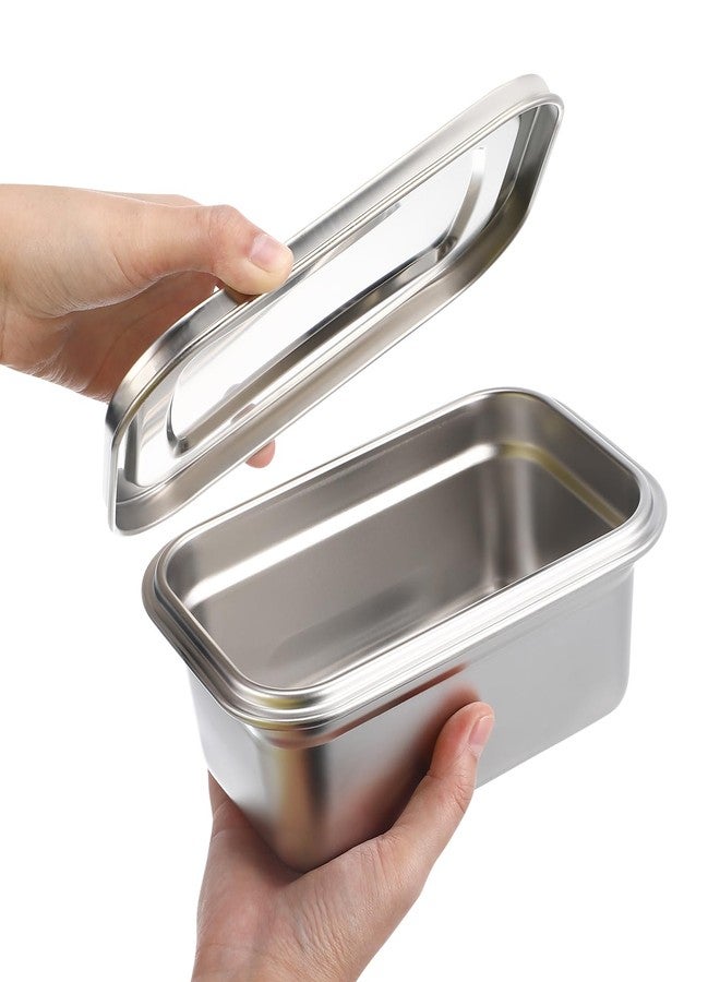 Hemoton Reusable Ice Cream Storage Containers with Lids Stainless Steel Food Keeper Freezer Box Insulated Ice Cream Tub for Refrigerator Home Made Ice Cream - Image 4