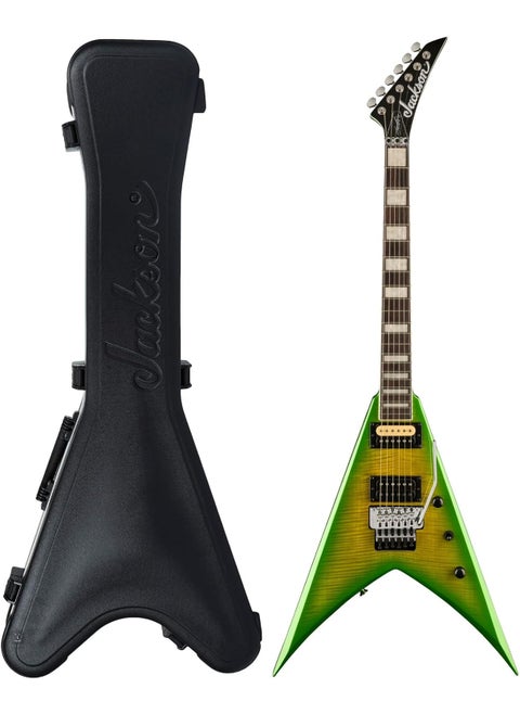 Jackson X Series Signature Scott Ian King V 6String Electric Guitar RightHanded Baldini Bundle with Jackson King VRhoads MultiFit Molded Case with TSA Locking Latches Black 2 Items