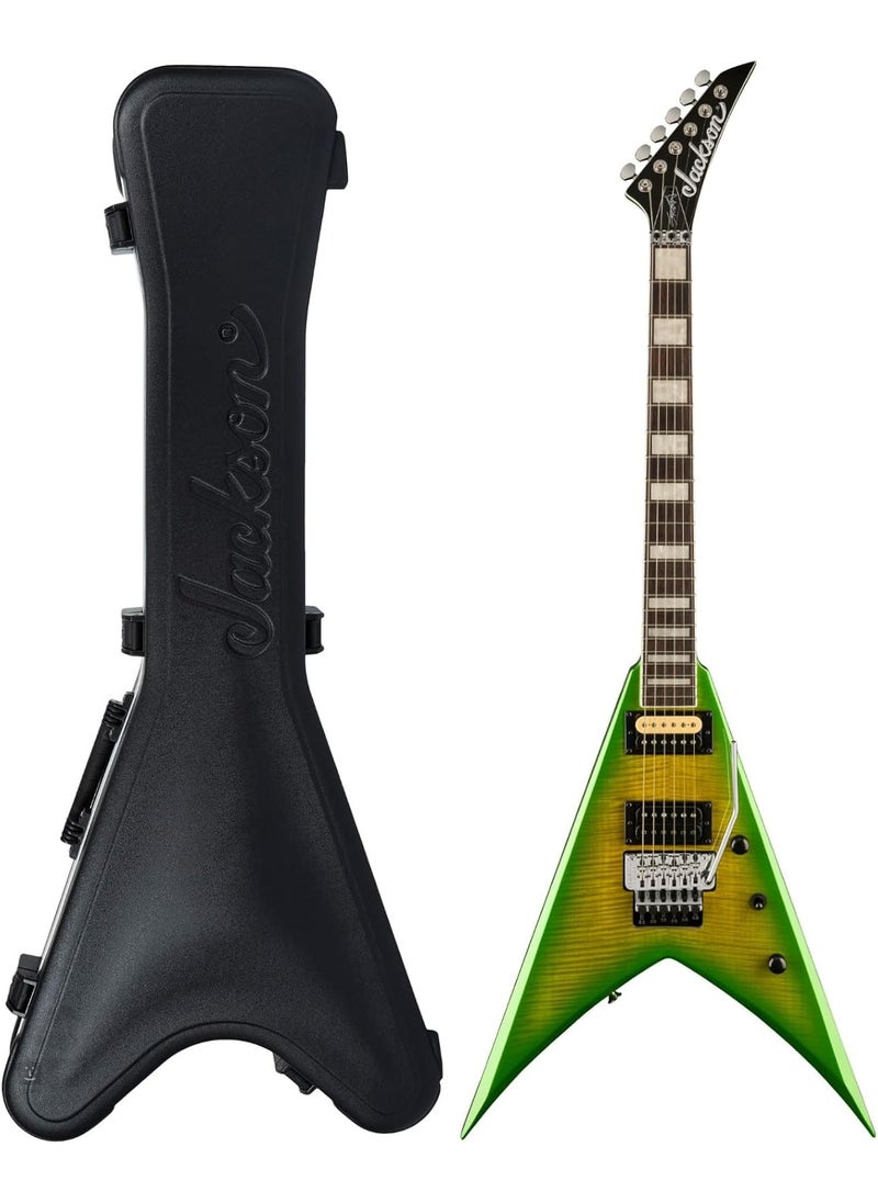 Jackson X Series Signature Scott Ian King V 6String Electric Guitar RightHanded Baldini Bundle with Jackson King VRhoads MultiFit Molded Case with TSA Locking Latches Black 2 Items