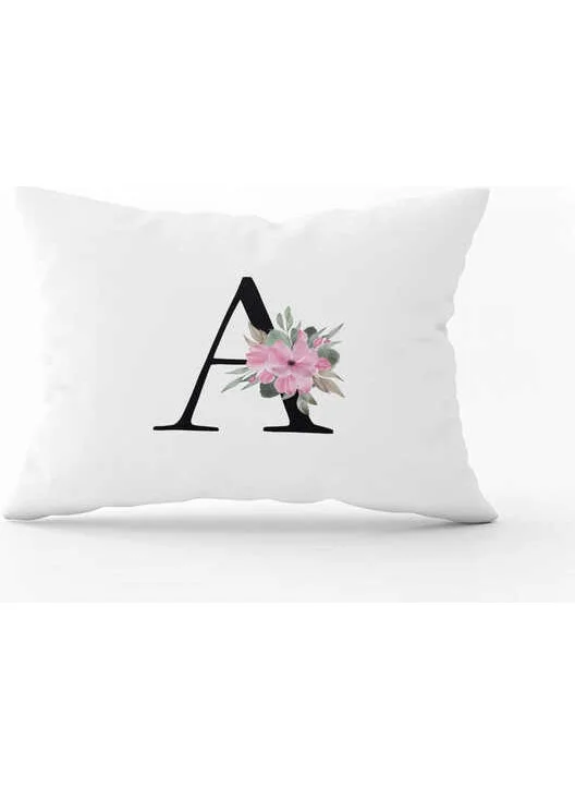 Cango Home Pink Floral Black Letter Double Sided Digital Printed Cushion Cover-HRF04-A-3550