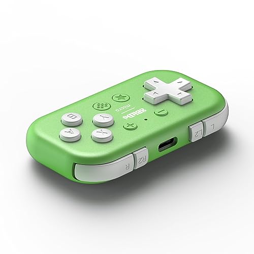 8Bitdo جهاز تحكم 8Bitdo ميكرو بلوتوث بحجم الجيب، متوافق مع سويتش، أندرويد، وراسبيري باي، يدعم وضع لوحة المفاتيح (أخضر) - Image 2