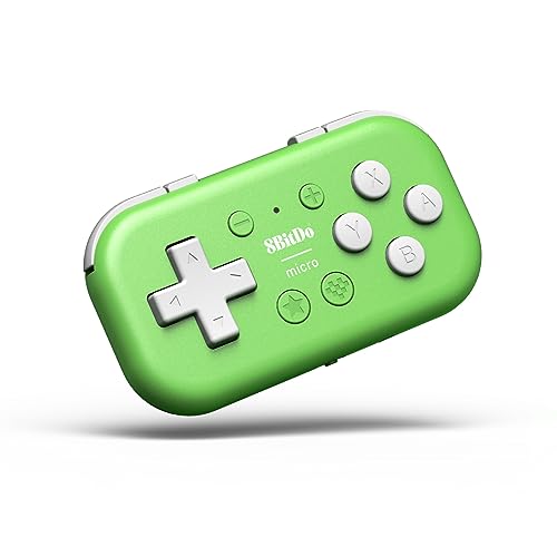 8Bitdo جهاز تحكم 8Bitdo ميكرو بلوتوث بحجم الجيب، متوافق مع سويتش، أندرويد، وراسبيري باي، يدعم وضع لوحة المفاتيح (أخضر) - Image 1