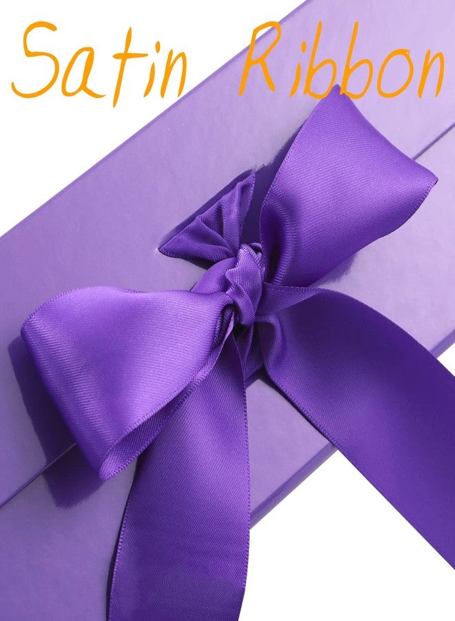 GREEN BEAN Large Gift Box with Lid for Presents 13x9.7x3.4 Inches, Purple Magnetic Gift Box with Ribbon, Bridesmaid Proposal Box (Glossy Purple) - Image 4