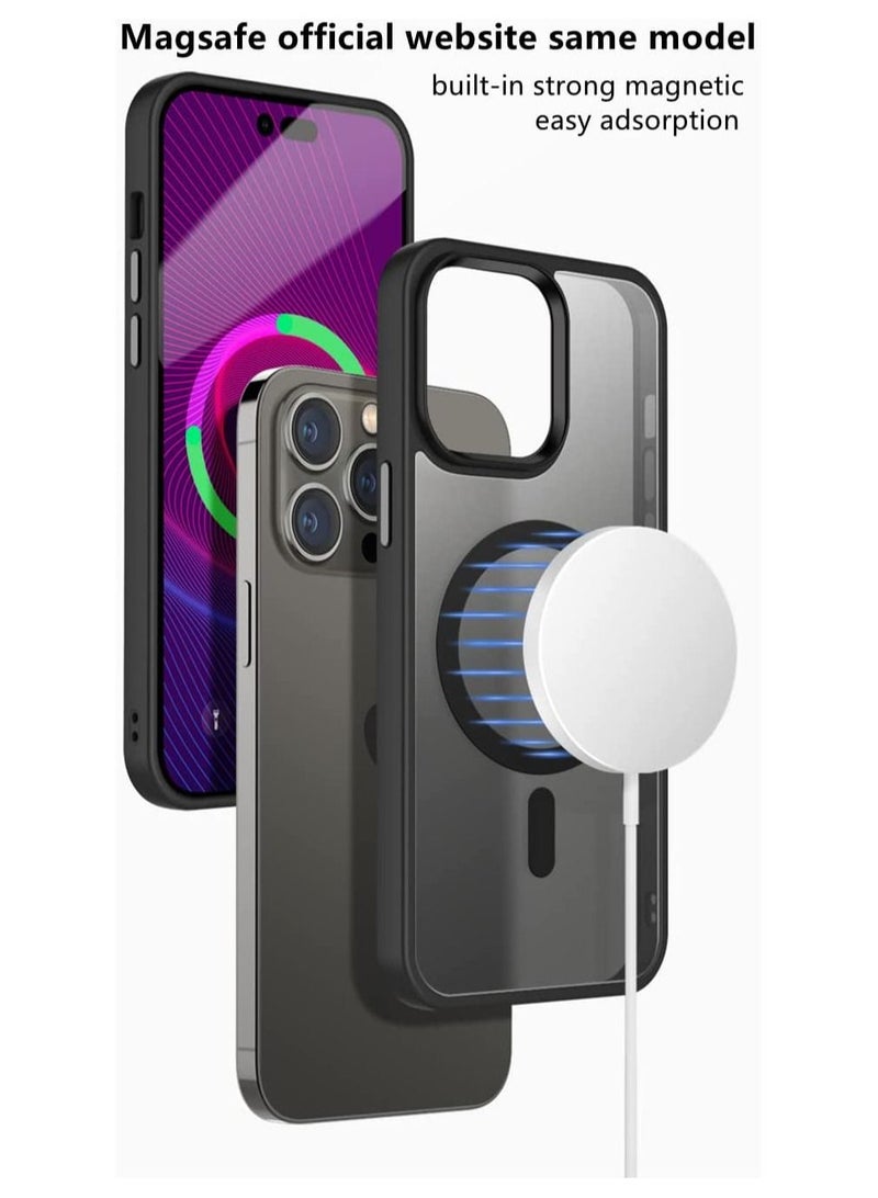 iPhone 14 Pro Case MIL Grade Drop Tested Compatible with MagSafe Translucent Matte Back with Metal Keys Anti Fingerprint Anti Scratch 6.1 Inch  - Image 2