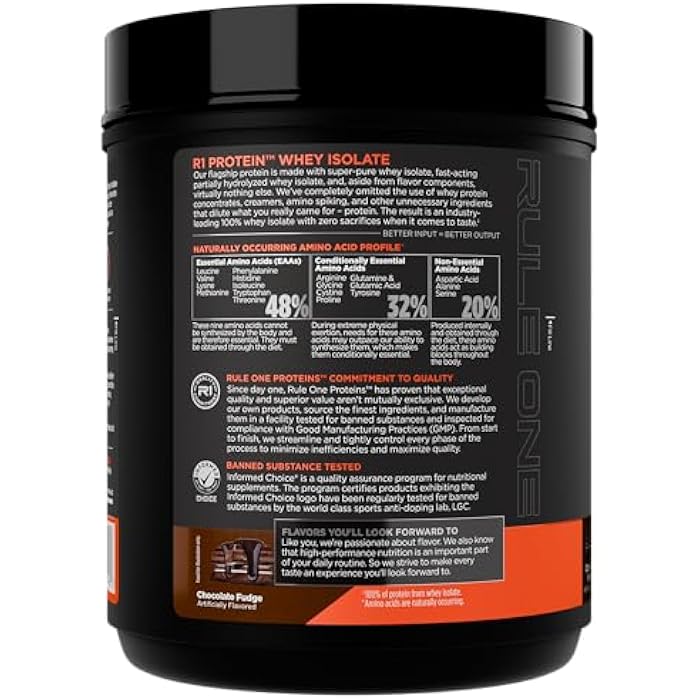 Rule 1 Proteins Rule 1 R1 Protein Whey Isolate - with 25g Protein & 6g BCAA Exclusively from Isolated & Hydrolyzed Sources for Workout Recovery (1 Pound*, Chocolate Fudge) - Image 3