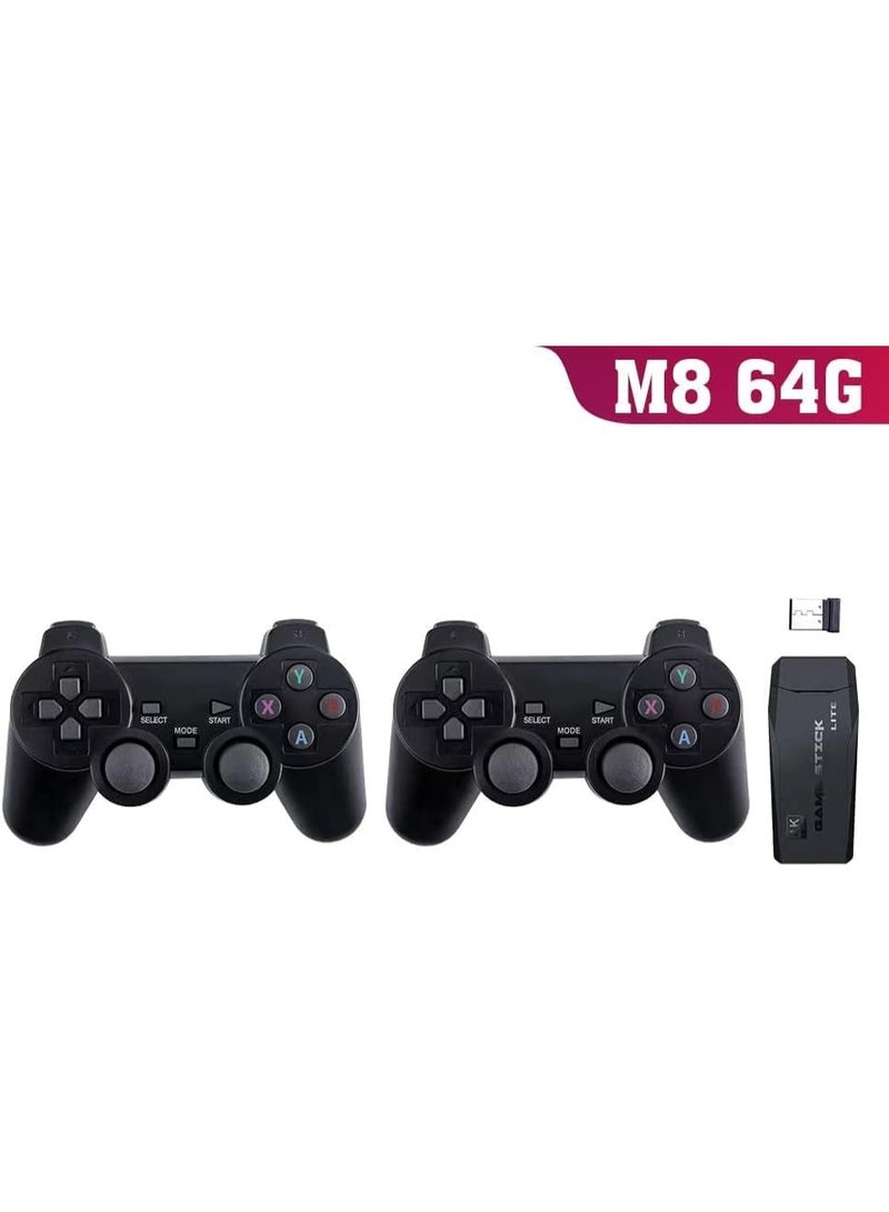 عصا ألعاب ريترو 64 جيجابايت مع أكثر من 10000 لعبة مدمجة، مخرج HDMI، ووحدتي تحكم لاسلكيتين 2.4G - Image 2