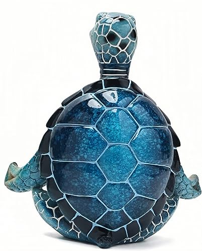 VVGIFTS Sea Turtle Meditation Yoga Decor, Garden Figurine Sea Turtle Meditating Coastal Beach Decorations, Zen Yoga Resin Statue for Home Office Decorations (Put The Palm Separate) - Image 5