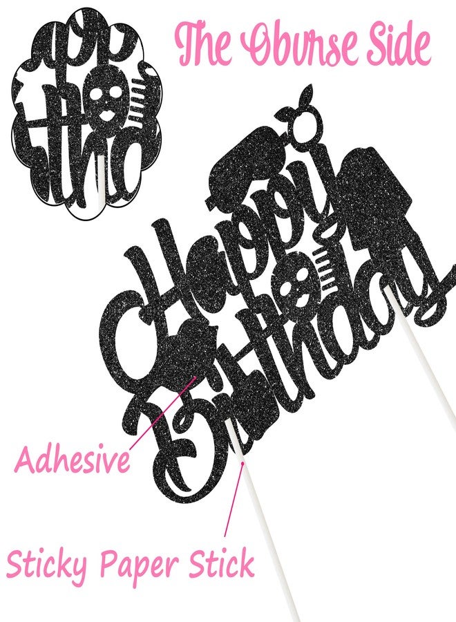 umoni Spa Birthday Cake Topper Makeup Themed Birthday Party Decorations Glitter Spa Cake Picks Spa Day Cucumber Cake Decorations for Makeover Mask Sleepover Birthday Party Supplies - Image 5