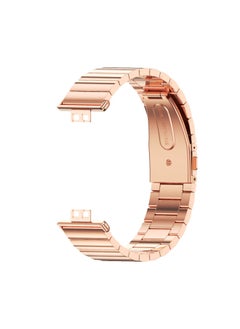 Fit 2 Watch Band Stainless Steel Milanese Clasp Magnetic Suction Three-bead Bamboo Texture Metal Wristband For HuaweiWatch-Color:Bamboo-Rose Gold-Specifications:For HuaweiFit2