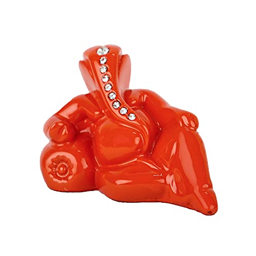 Craftam Polyresin Orange Ganesha Statue for Car Dashboard God Ganesh Murti Ganpati Idol Figurine with Double Side Tape - Image 4