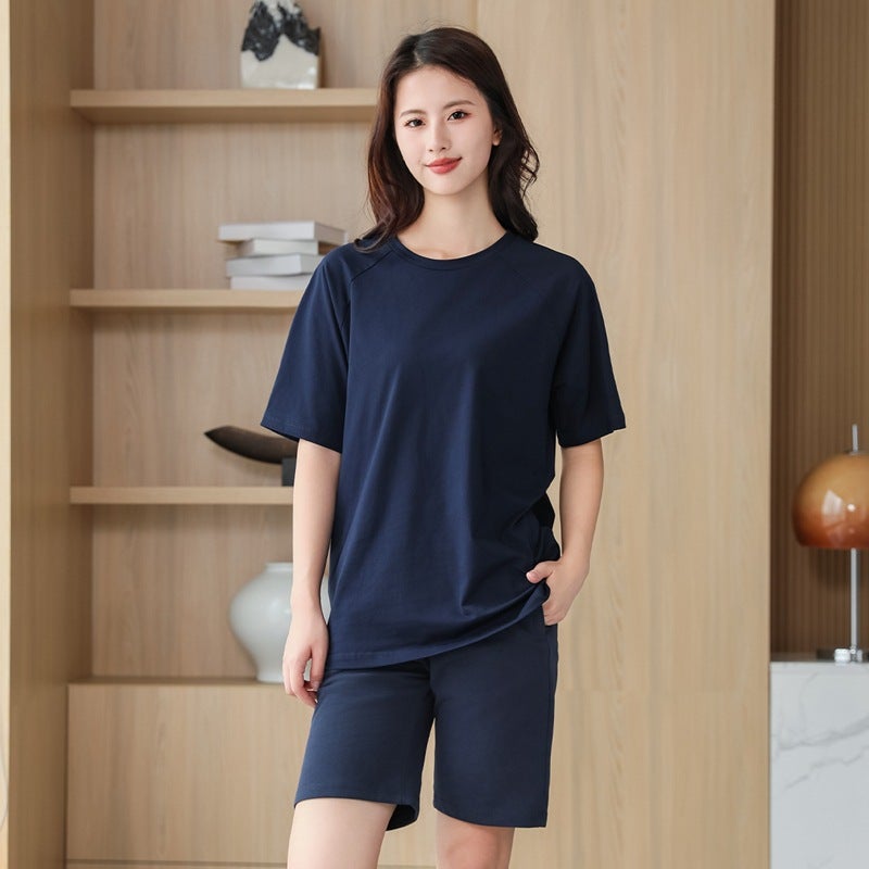 Summer Couple Color-Matching Sweet Casual Short-Sleeved T-Shirt Shorts Suit Men'S And Women'S Loose Plus Size Sportswear Two-Piece Set - Image 4