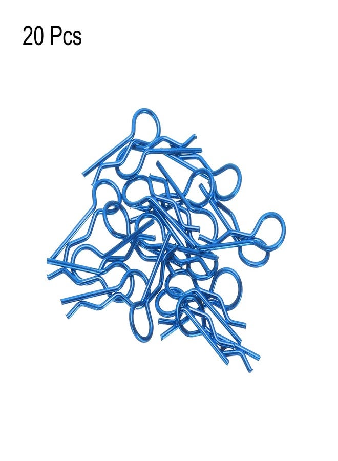 ميكسينيتي MECCANIXITY 20 قطعة من مشابك جسم RC بزاوية 30 درجة ودبابيس R منحنية زنبركية 20 × 1 × 6 مم لجميع نماذج السيارات الزاحفة والشاحنات بمقياس 1/8 و1/10 (أزرق) - Image 3