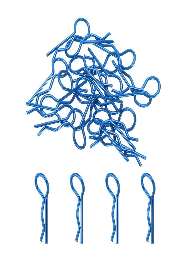 ميكسينيتي MECCANIXITY 20 قطعة من مشابك جسم RC بزاوية 30 درجة ودبابيس R منحنية زنبركية 20 × 1 × 6 مم لجميع نماذج السيارات الزاحفة والشاحنات بمقياس 1/8 و1/10 (أزرق) - Image 1