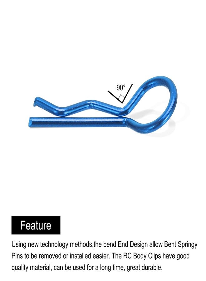 ميكسينيتي MECCANIXITY 20 قطعة من مشابك جسم RC بزاوية 30 درجة ودبابيس R منحنية زنبركية 20 × 1 × 6 مم لجميع نماذج السيارات الزاحفة والشاحنات بمقياس 1/8 و1/10 (أزرق) - Image 4