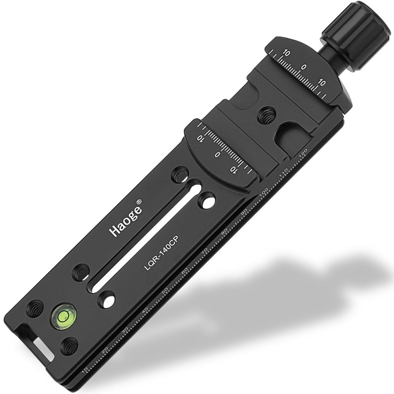 Haoge 140mm Nodal Slide Double Dovetail Focusing Rail Plate with Metal Quick Release Clamp for Camera Panoramic Panorama Close Up Macro Shoot fit Arca Swiss RRS Benro Kirk - Image 1