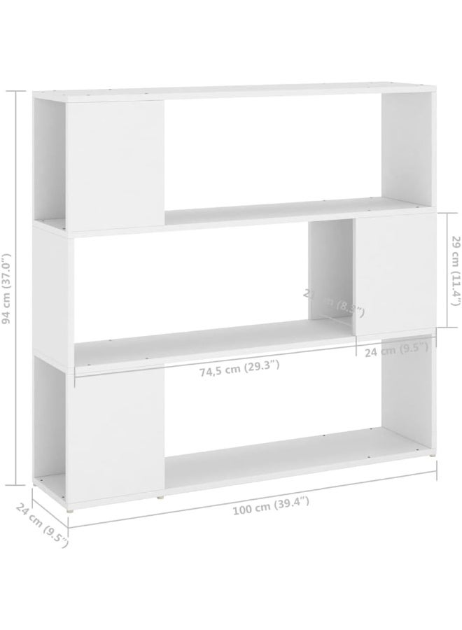 PURADAY White Tall 4-Shelf Wooden Storage Unit – 90 cm for Home & Office - Image 2