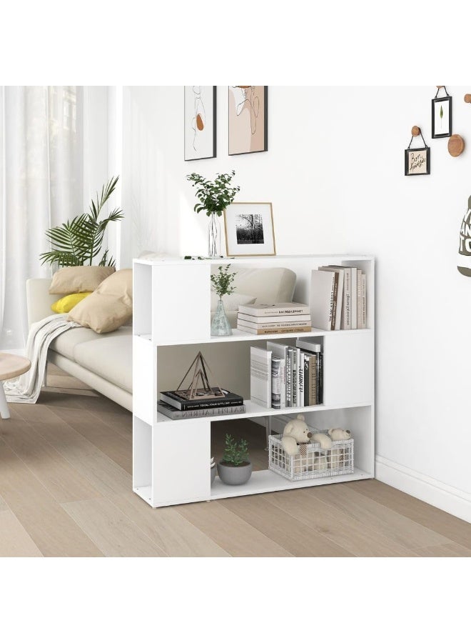 PURADAY White Tall 4-Shelf Wooden Storage Unit – 90 cm for Home & Office - Image 1