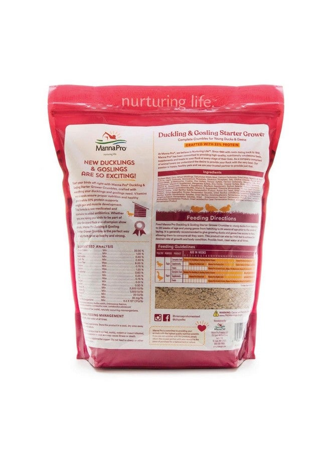 Manna Pro Duck Starter Grower Crumble - Non-Medicated Feed for Healthy Ducks & Geese, Supports Digestion - 8 lb - Image 2