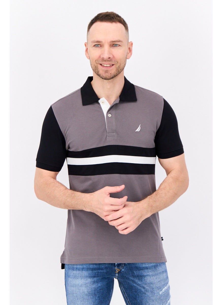 NAUTICA Men Regular Fit Embroidered Logo Short Sleeve Polo Shirt, Multicolor  - Image 1