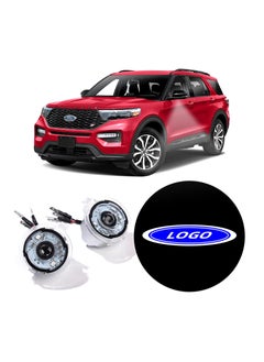 2PCS HD Side Mirror Puddle LED Lights, Never Fade Car Door Logo Projector Ghost Shadow LED Mirror Lights Side Mirror Logo for Explorer, Edge, Taurus, F150.Expedition, Flex, Fusion, C-Max, Ranger