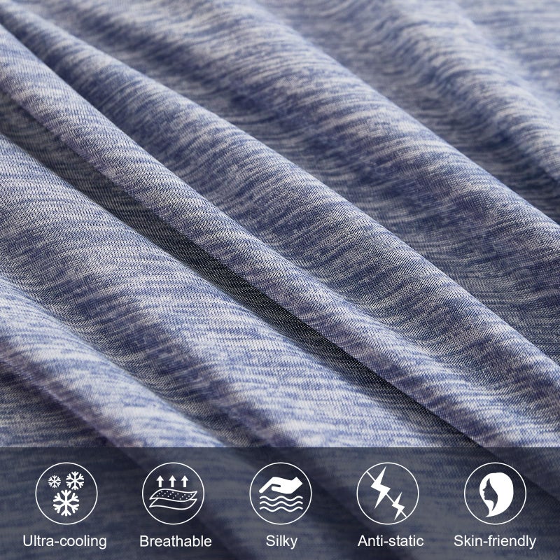 Elegear Cooling Pillow Cases for Hot Sleepers, Japanese Q-Max 0.45 Cooling Pillowcases, Both Sides[Cooling/Cotton], Breathable Soft Pillowcase for Hair and Skin, Set of 2-Blue (Queen (20'' x 30'')) - Image 5