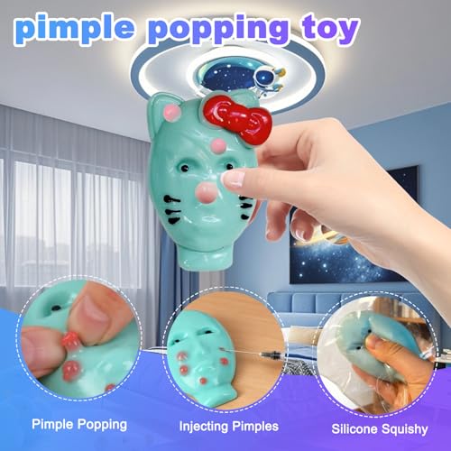 CIYOJA Pimple Popping Toy Face Squishy Silicone Pimple Popper Fidget Toy for Adults Stress Relief Satisfying Zit Picking Head Toy Weird Squeeze ASMR Popping Toys for Teens Adults - Image 5