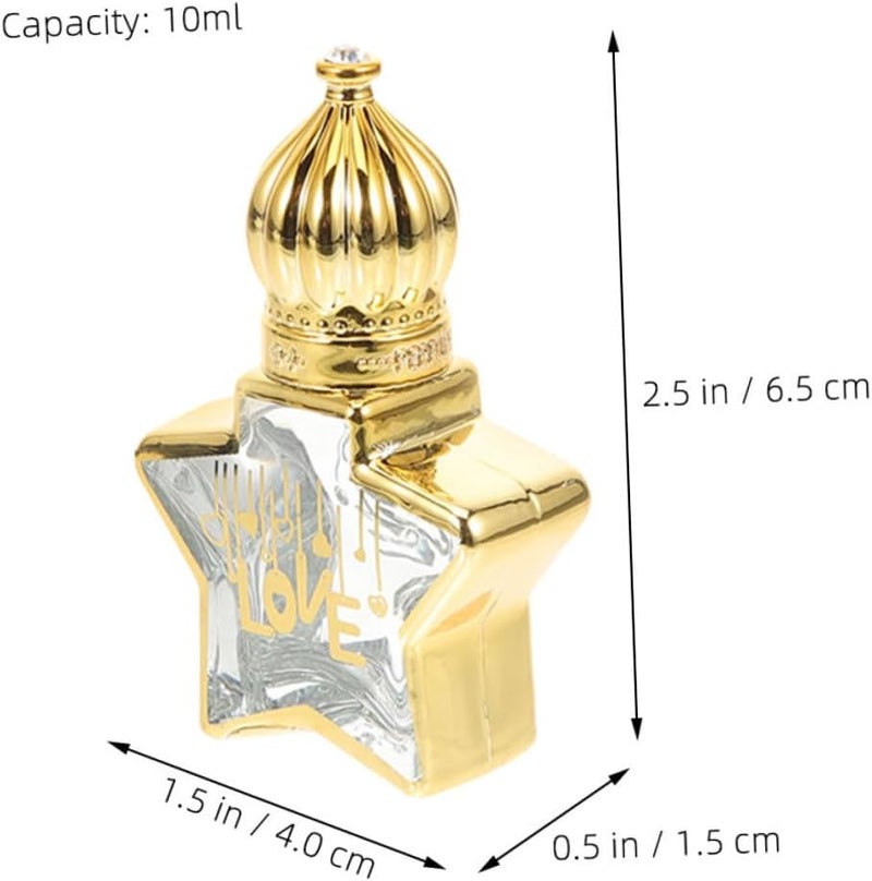 Star-shaped Glass Essential Oil Roll-on Bottle 10ml, Portable Refillable Perfume Container for Aromatherapy and Travel - Image 2