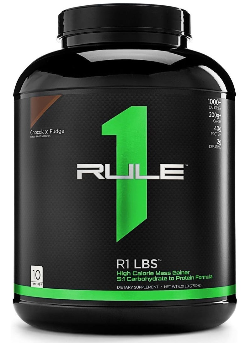 Rule 1 Mass Gainer, Increase muscle mass and size, Support muscle growth and repair, Chocolate Fudge Flavor, 5.78 Lbs - Image 1