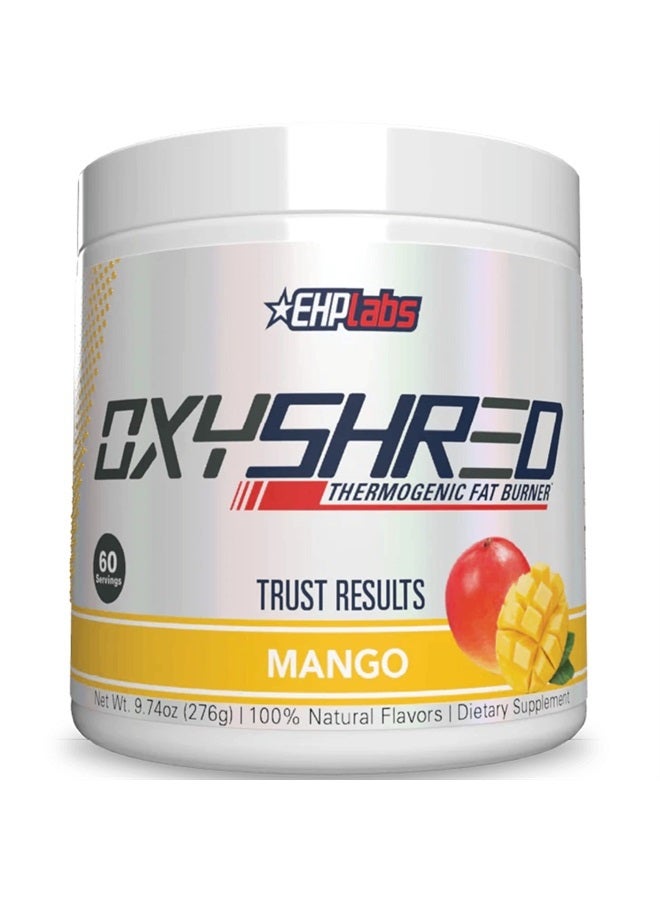 EHP Labs EHPlabs OxyShred Thermogenic Pre Workout Powder & Shredding Supplement - Clinically Proven Preworkout Powder with L Glutamine & Acetyl L Carnitine, Energy Boost Drink - Mango, 60 Servings - Image 1