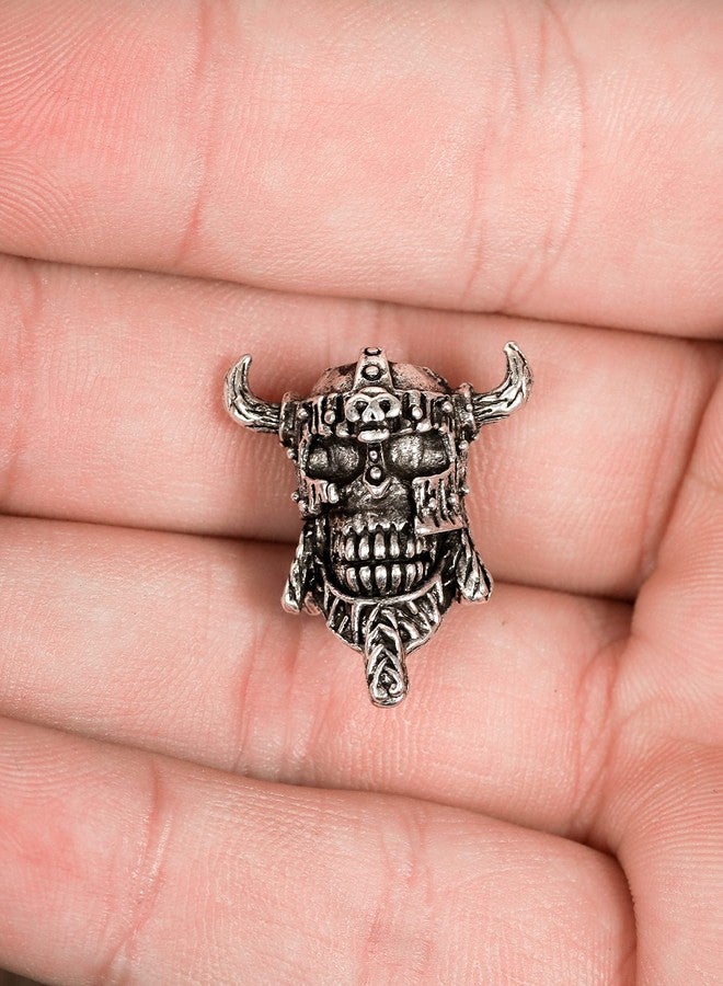 HAQUIL Skull Viking Beads Combo 5 pcs Triquetra Viking Beads Viking Rune Beards Norse Hair Beads Beard Hair Beard Hair Viking Pirate Skull Dreadlocks Beads for Hair - Image 5