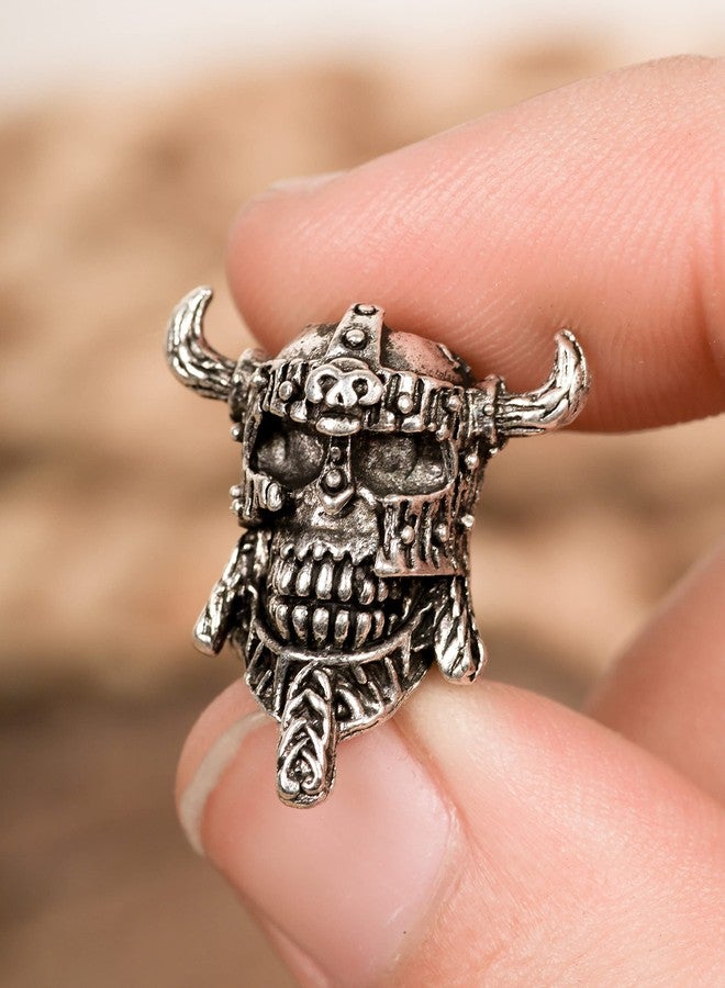 HAQUIL Skull Viking Beads Combo 5 pcs Triquetra Viking Beads Viking Rune Beards Norse Hair Beads Beard Hair Beard Hair Viking Pirate Skull Dreadlocks Beads for Hair - Image 2