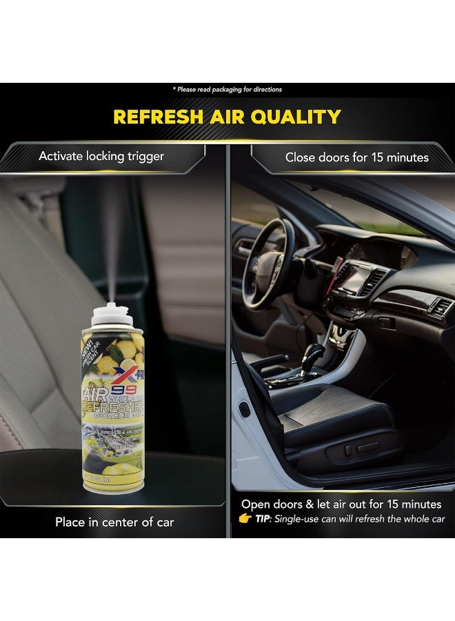 إكس-99 قطعتان من معطر الجو الشامل للسيارة X-99 Pro - برائحة الليمون (200 مل) | مزيل للروائح ومنظف لمكيف الهواء | بخاخ معطر للمقصورة الداخلية يمنح انتعاشاً ورائحة تدوم طويلاً - Image 4