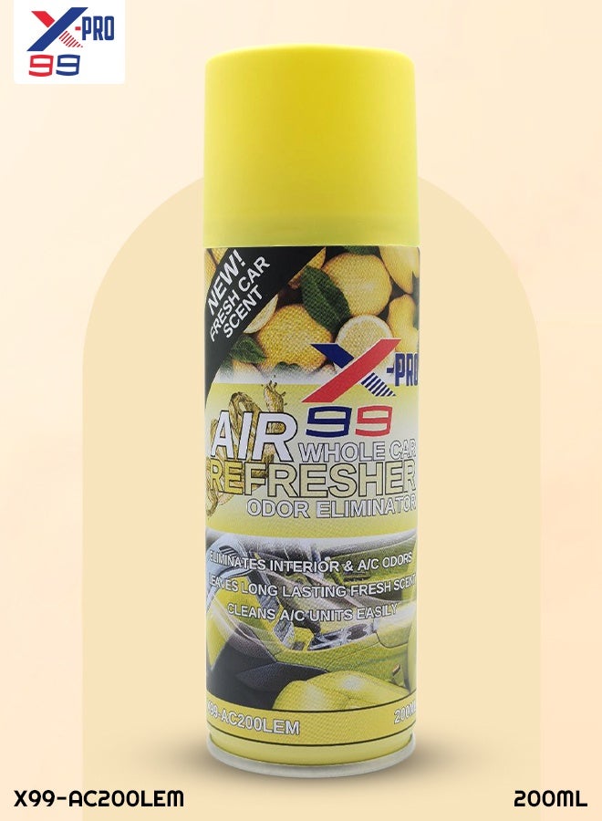 إكس-99 قطعتان من معطر الجو الشامل للسيارة X-99 Pro - برائحة الليمون (200 مل) | مزيل للروائح ومنظف لمكيف الهواء | بخاخ معطر للمقصورة الداخلية يمنح انتعاشاً ورائحة تدوم طويلاً - Image 5