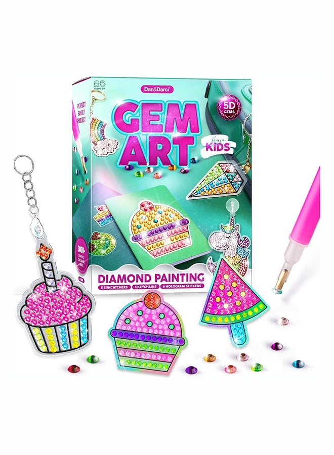 Dan&Darci Gem Art, Kids Diamond Painting Kit - Big 5D Gems - Arts and Crafts for Girls and Boys Ages 6-12 - Gem Painting Kits - Best Tween Gift Ideas - Image 1