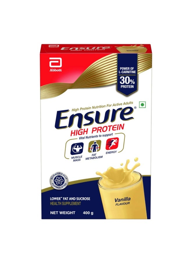 Ensure High Protein Drink for Physically Active Adults - Vanilla 400g, Red - Image 1