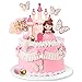 DRWATE 19 PCS Princess Cake Topper Castle Cake Decoration with Butterflies and Balls for Princess Birthday Supplies Pink - Image 3