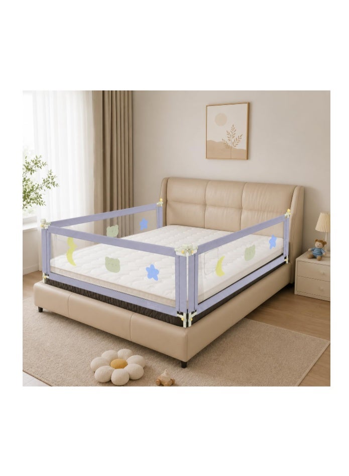 SKY-TOUCH Bed Rail for Toddlers, Baby Bed Rail Guard Infants Safety Bed Guardrail Adjustable Height, Upgraded seamless reinforced safety fence protector baby crib rail guardrail (3 Side, 1.5mx2mx2m) - Image 1