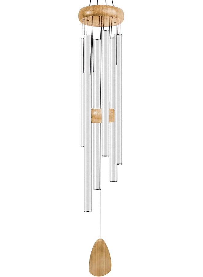Bursvik Large Aluminium Wind Chimes 37 Inches to Create a Zen Atmosphere Suitable for Outdoor, Garden, Patio Decoration. Classic Wind Chimes with Wind Catcher Suitable as A Gift for Unisex(White) - Image 1